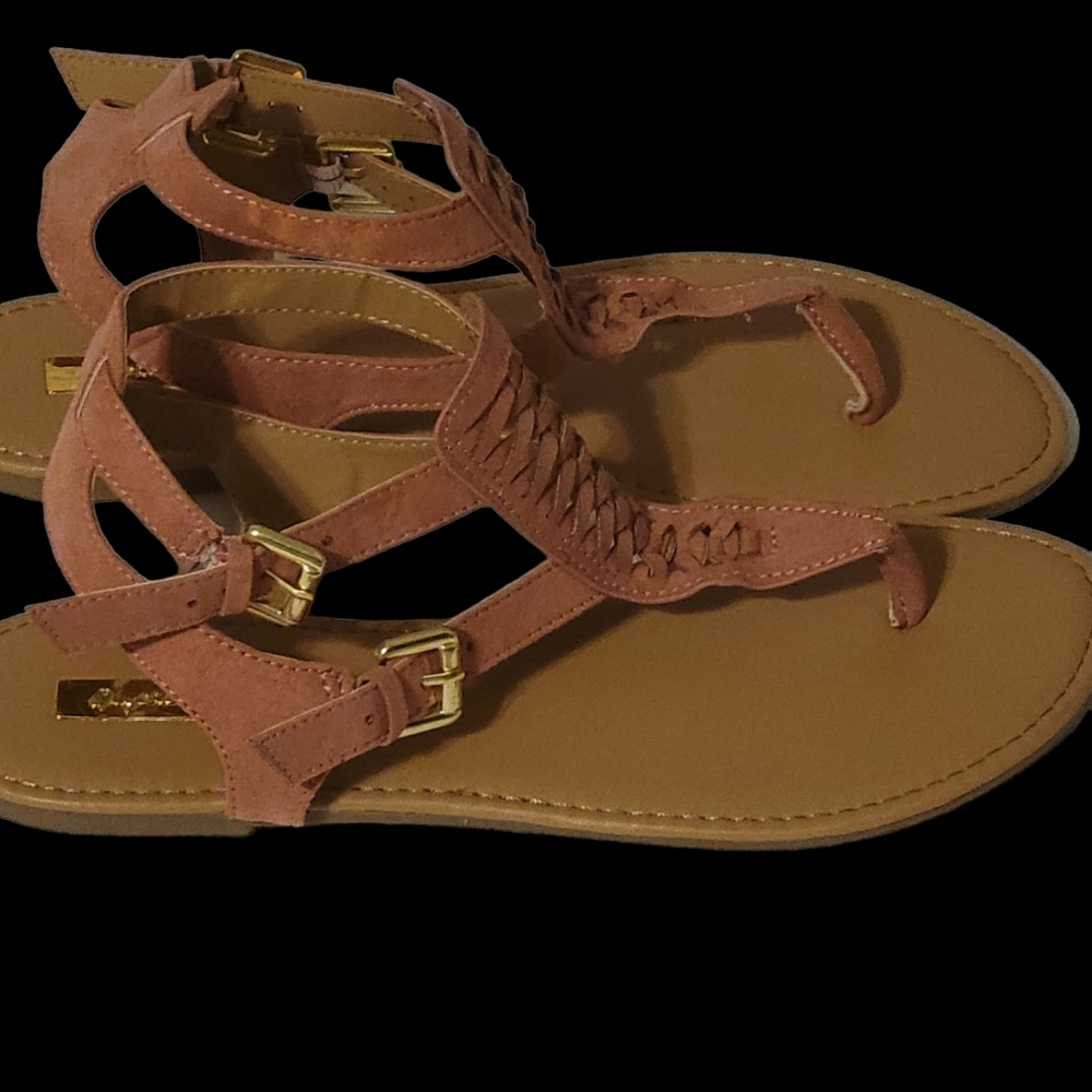Dusty Red Gladiator Sandals - Picture 2 of 5